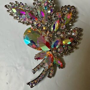 Iridescent Crystal Brooch